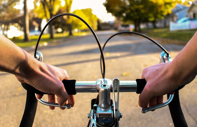 Biker biking